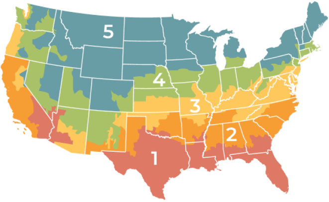 USA climate zones map