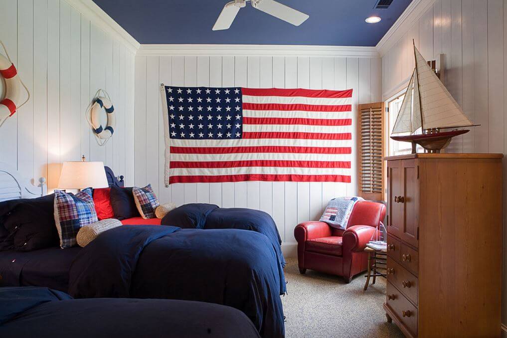 american flag themed room