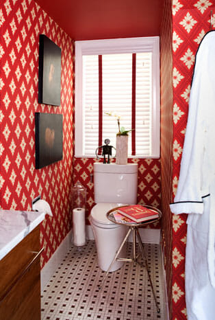 Amazing bold bathroom by Christopher Patrick Interiors.