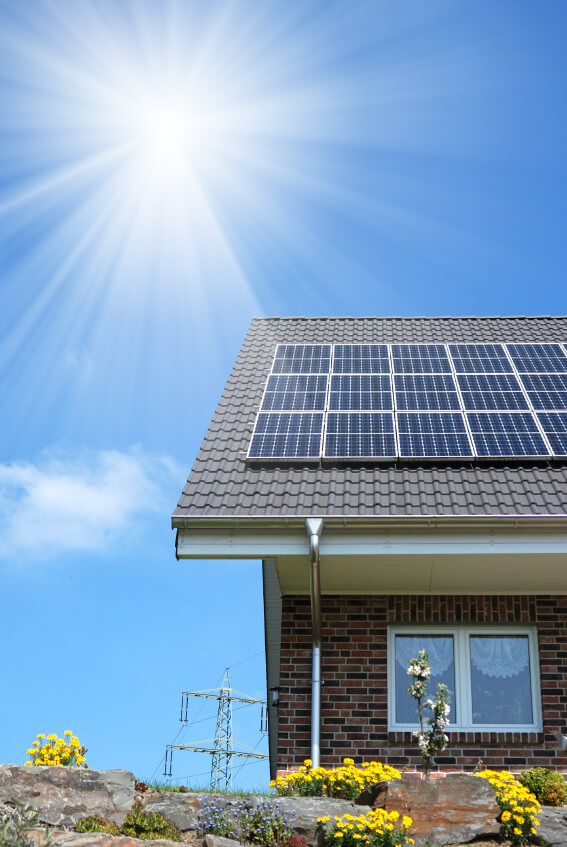 Solar panels on a home.