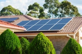 Solar panels on a home.