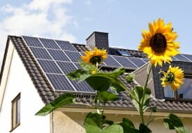 Solar panels on a home