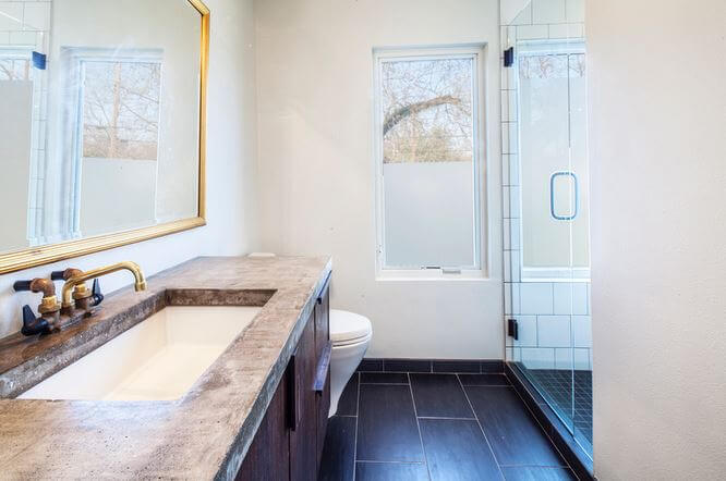 An incredibly gorgeous bathroom designed by Maggie McIntosh of Moontower Design Build.