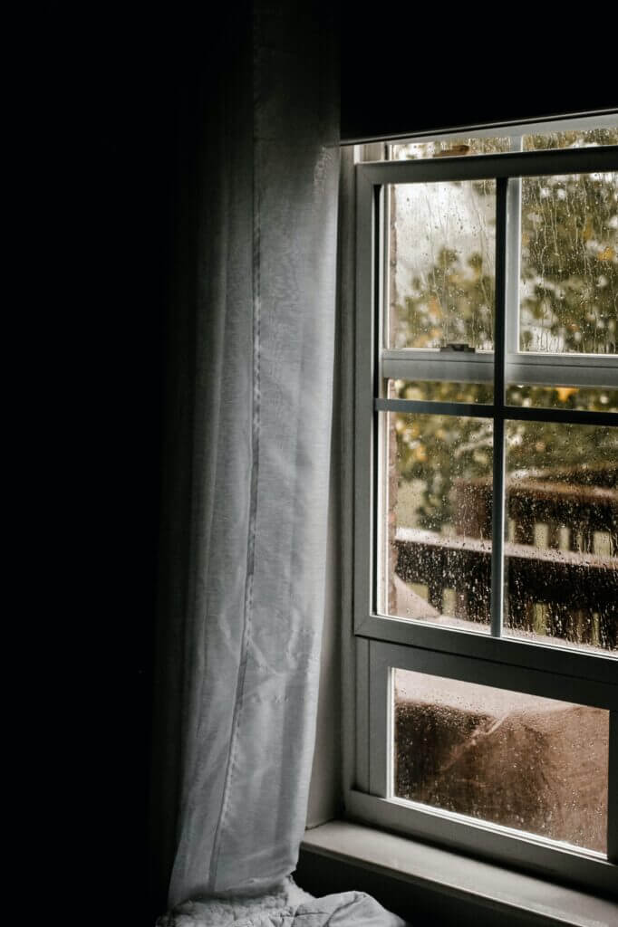 Image of view out window during wet weather