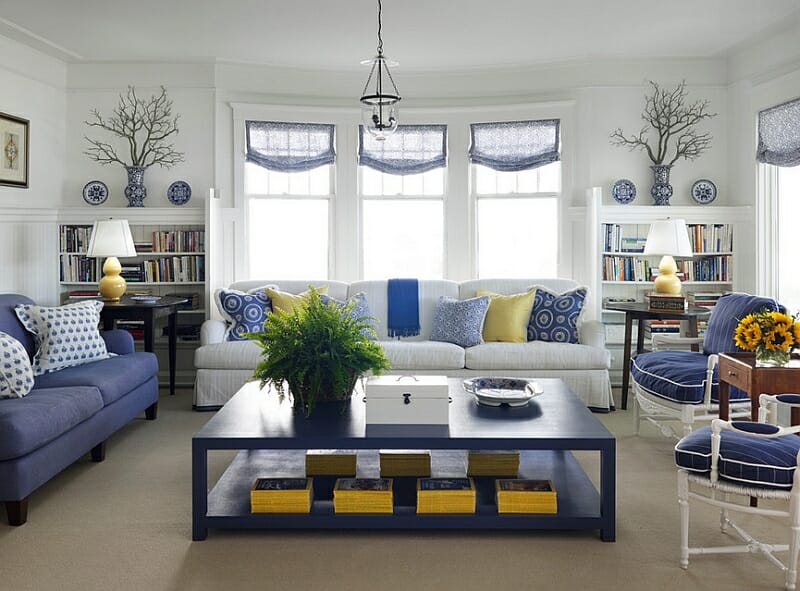 Cottage-style living room via Decoist