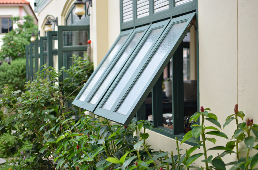 Large awning windows on the exterior of a home