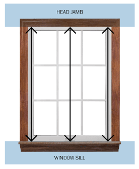 Illustration showing how to measure windows - step two, height