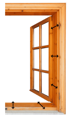 Illustration showing how to measure windows - step three, depth