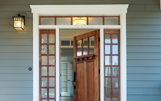 Front entrance with transom windows