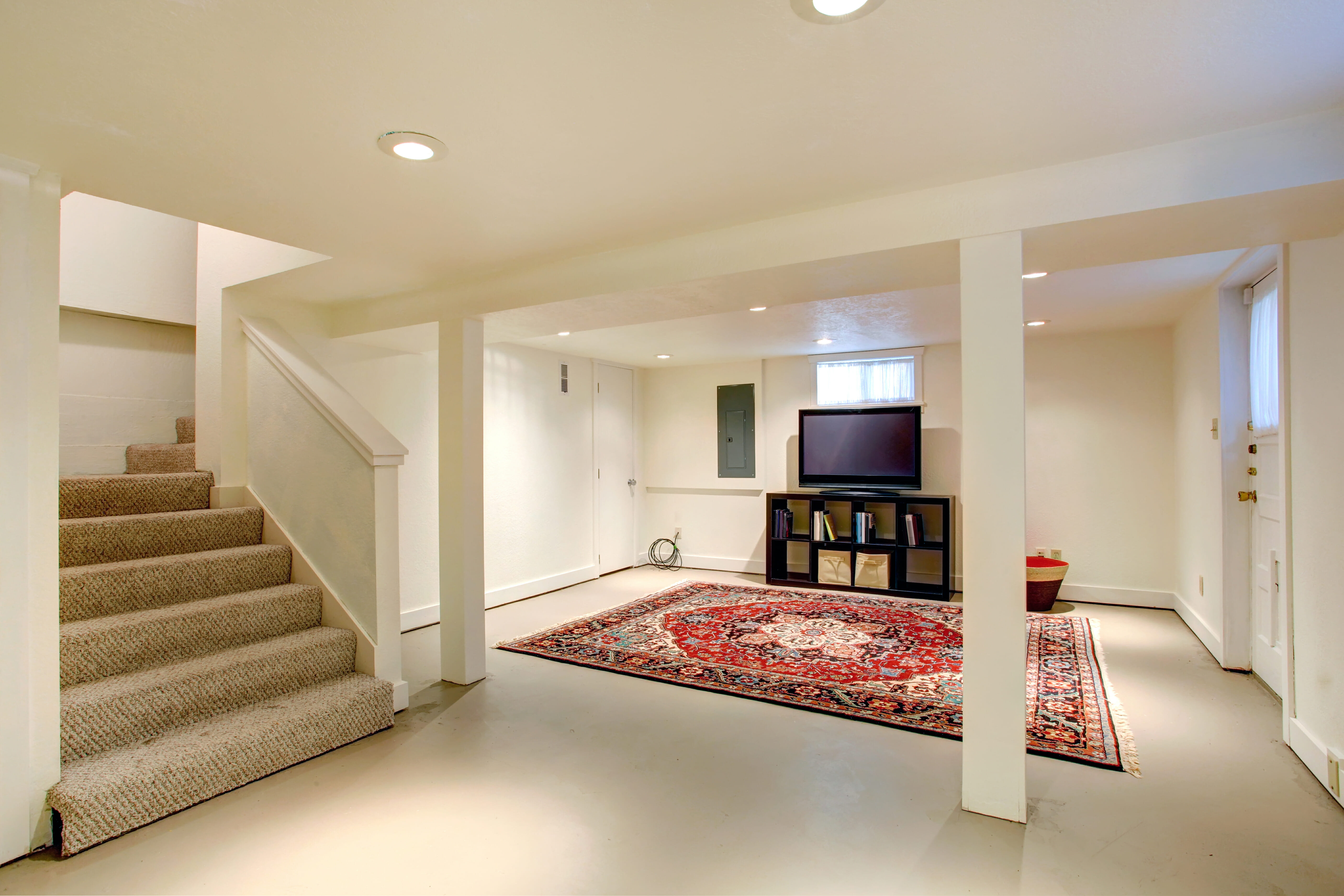 Carpeted Basement Stairs