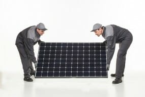 holding solar panel