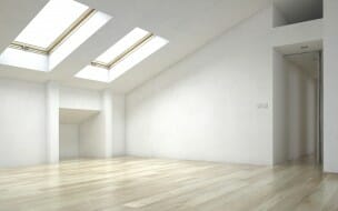 skylight in an empty room