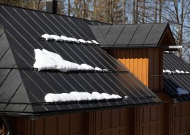 Snow on a metal roof