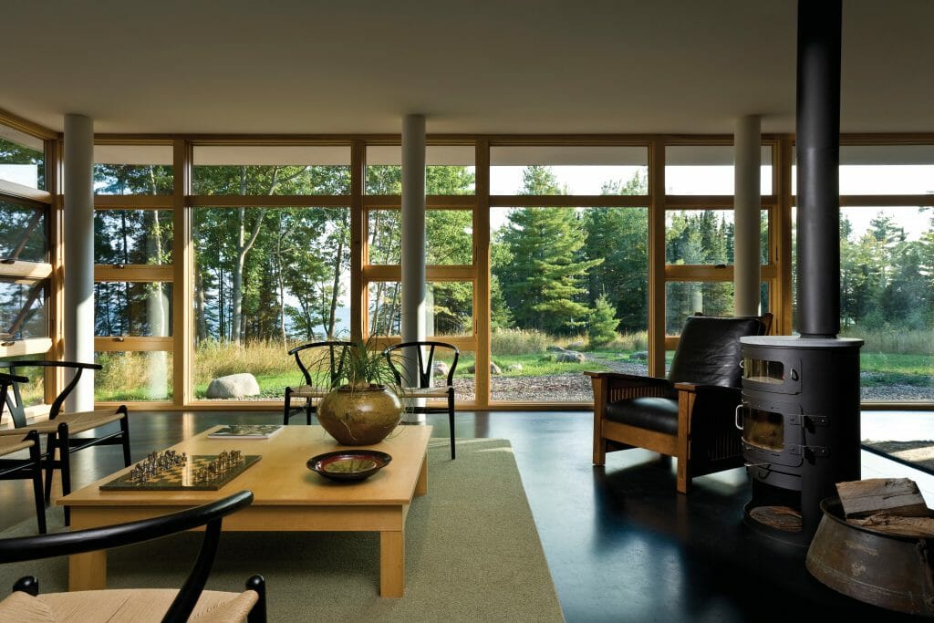 Andersen Architectural Collection E-Series Awning and Picture windows with Pine Interiors. New Residential Constructions Home Style Modern