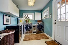 blue laundry room
