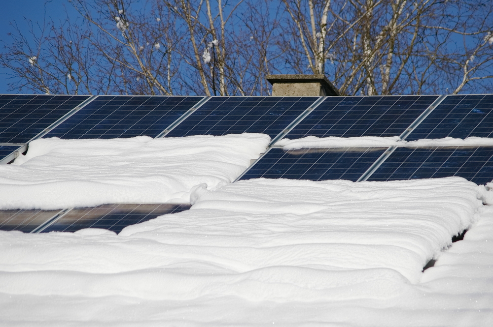 snowy solar panels