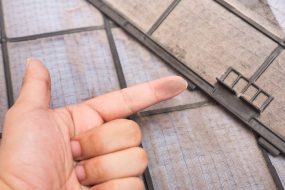 dirty air conditioner filter and dirty finger