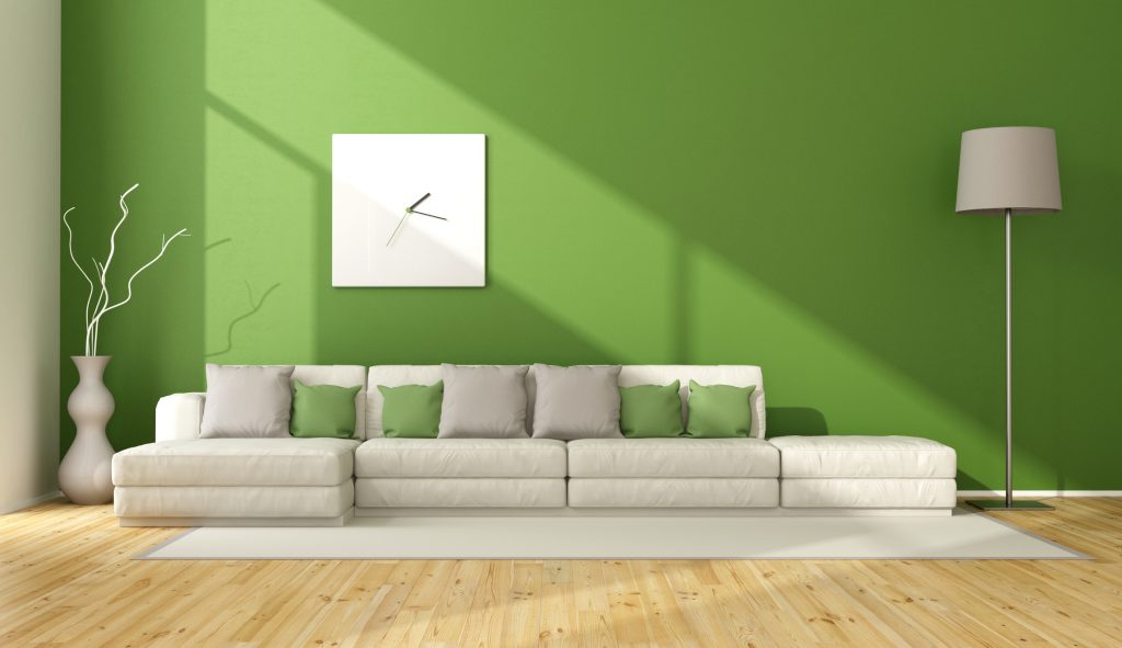 green contemporary living room