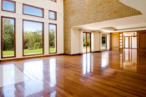 long line of wood windows