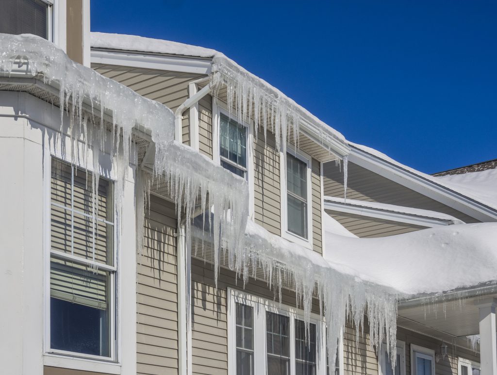 Ice dams on large home