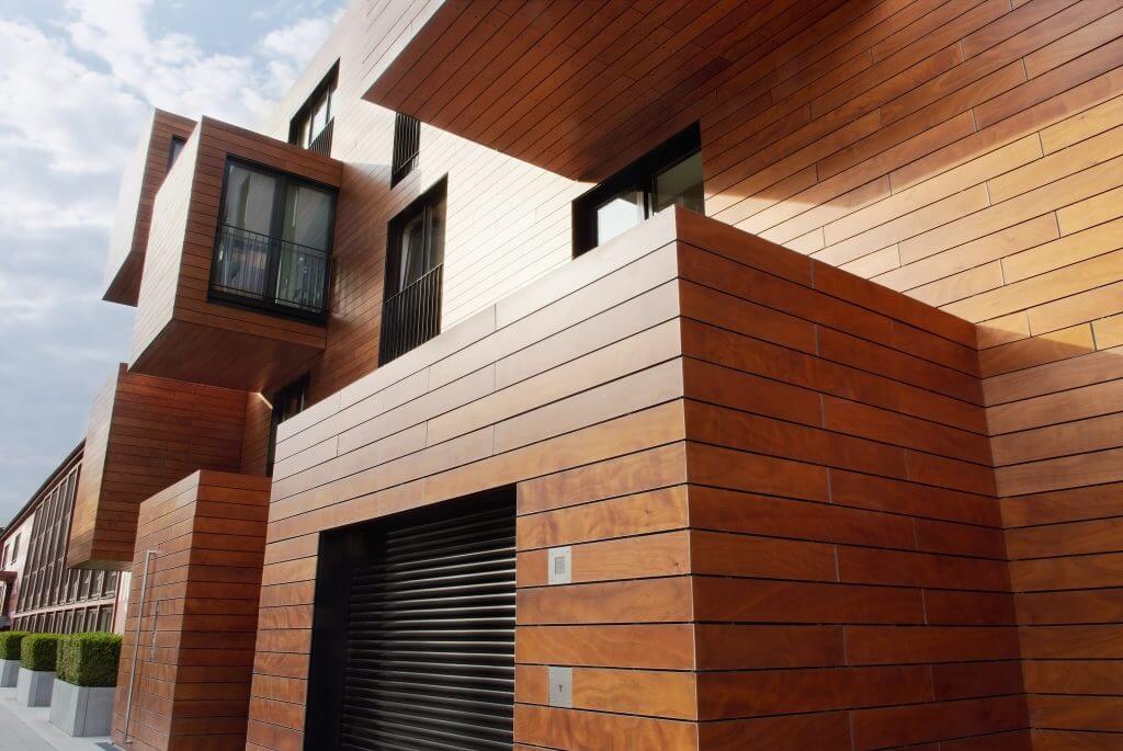 October 14, 2009 - Hamburg, Germany: Modern contemporary wood sided building