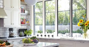 Large Energy Star energy efficient windows in an updated kitchen