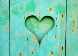 a heart carved in wood