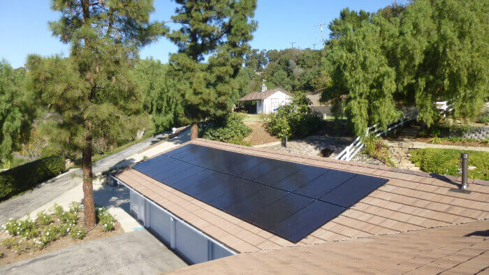 Solar panels on a home in California