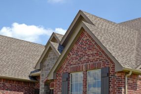 Roof line of a house with gables