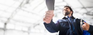 contractor shaking hands