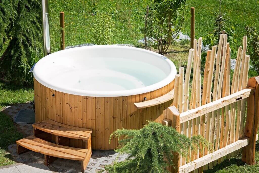 wood hot tub