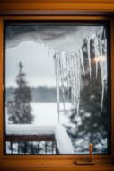 Icicles out a window