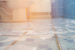 bathroom floor leak
