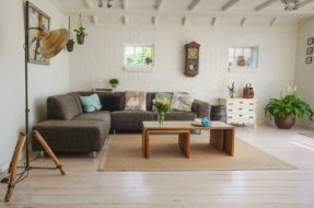 Floor lamp in living room