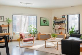Track lighting in living room