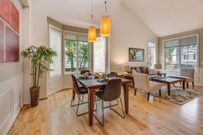 Dining room with hardwood floors