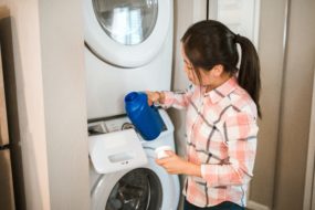 Woman doing laundry