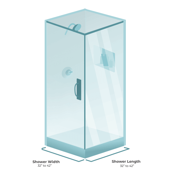 corner shower dimensions