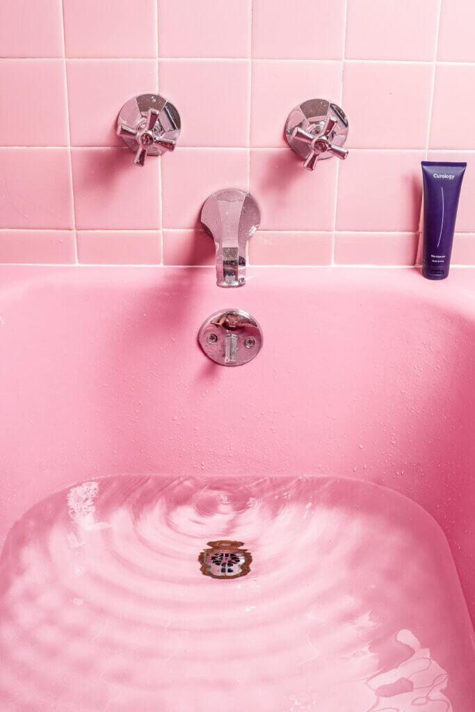 Pink vintage bathroom