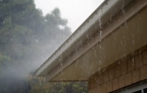 Gutters in a rainstorm