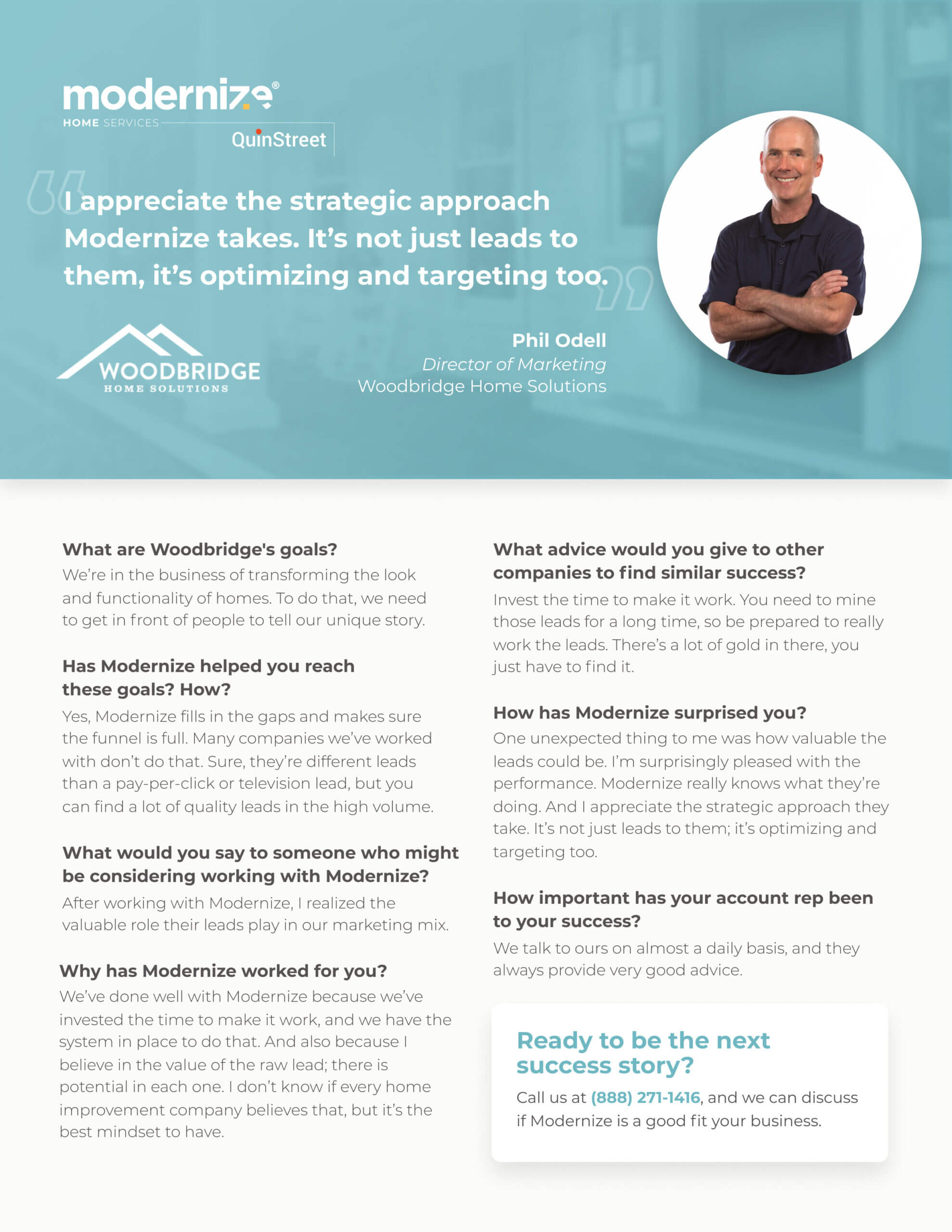 Customer Testimonial Woodbridge Home Solutions Modernize