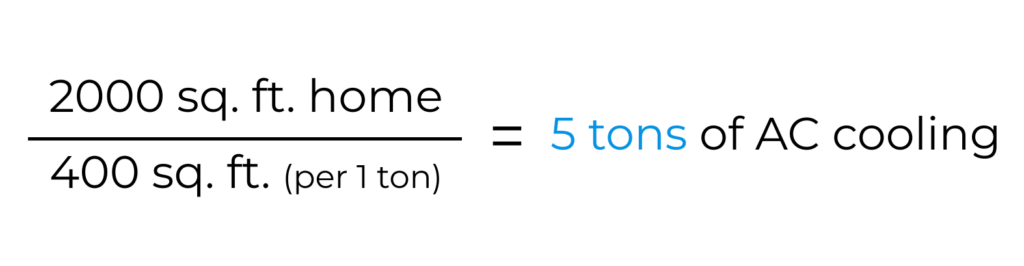 how to calculate ac ton by home square feet