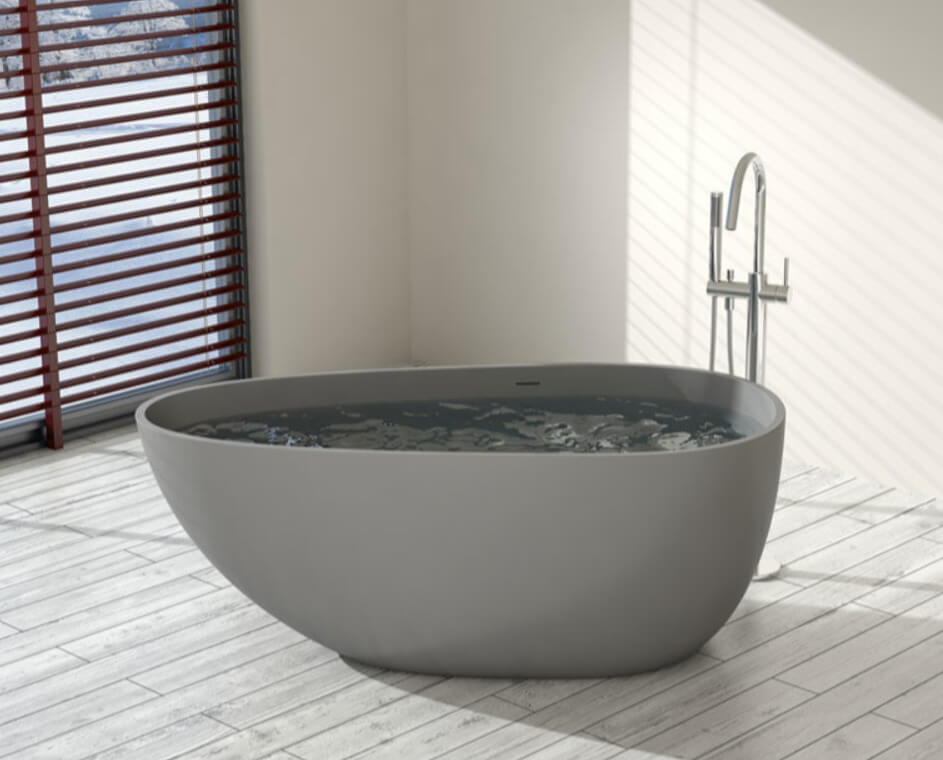 Badeloft matte gray freestanding tub