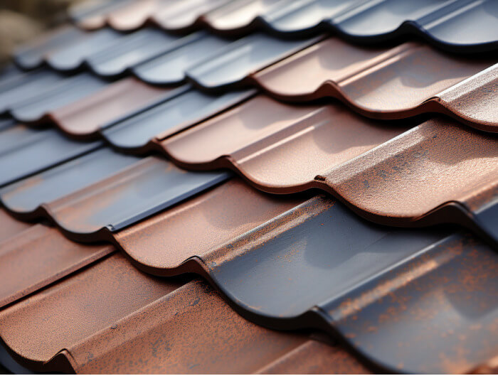 Close-up image of multi-toned roof shingles