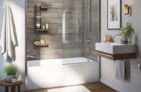 Bathtub with tile Bath Fitter surround