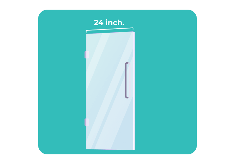 Illustration of 24-inch shower door