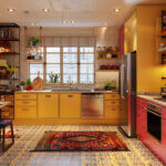 A bright, cheery kitchen with yellow cabinets