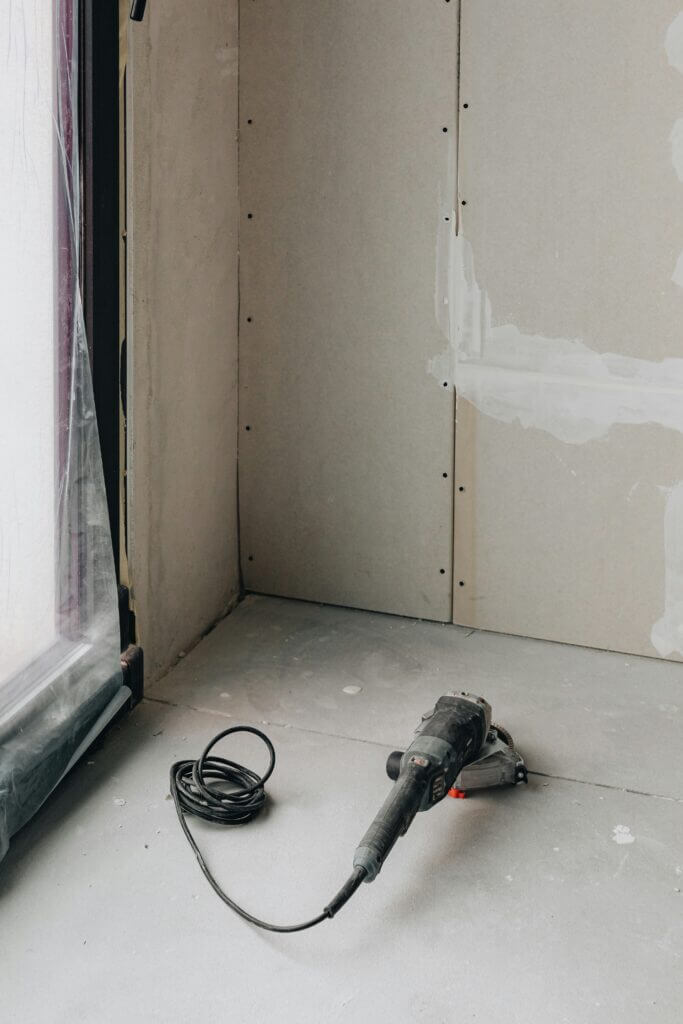 Close-up of a tool used during a home remodel