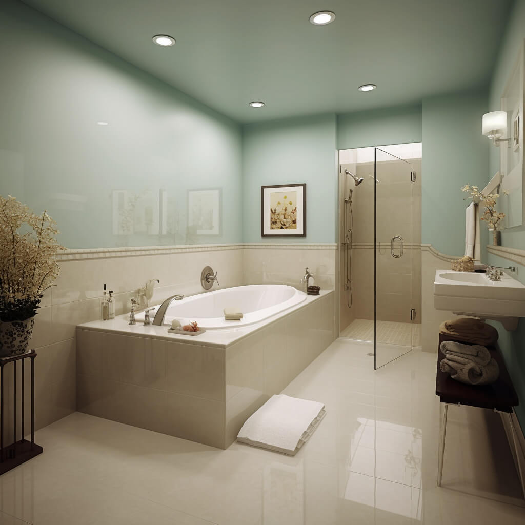Bathroom remodel with wheel-in shower