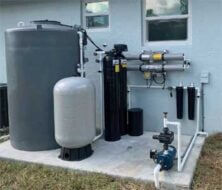 Whole home reverse osmosis system installed in a home's exterior